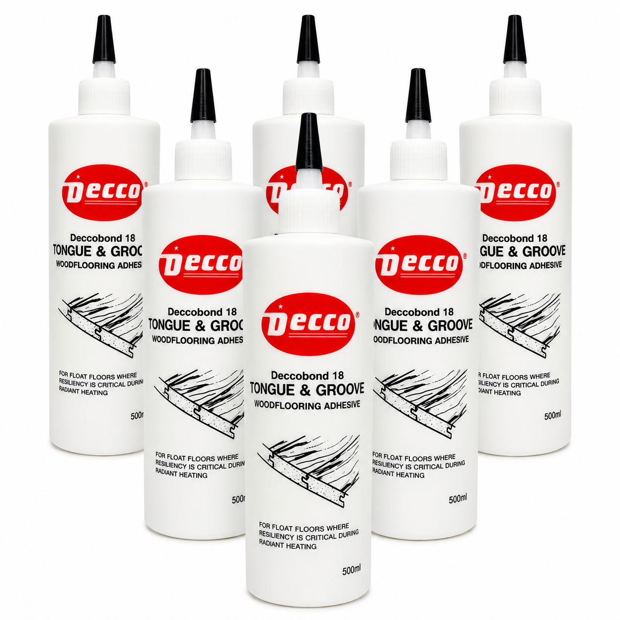 Deccobond 18 wood flooring adhesive 500ml 6-pack contractor supply